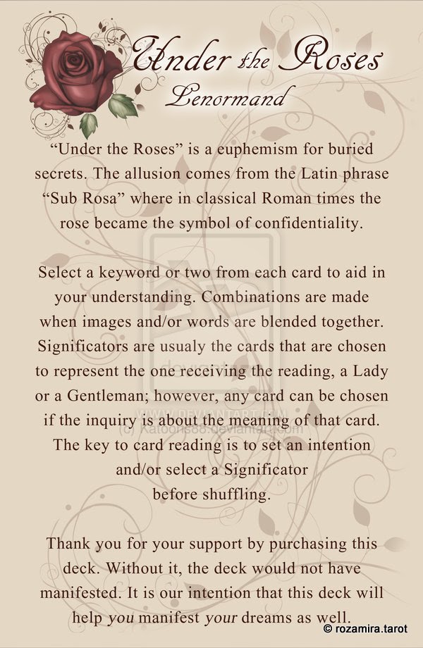 Lenormand UTRL - Under the Roses Lenormand by Kendra Hurteau, Katrina Hill