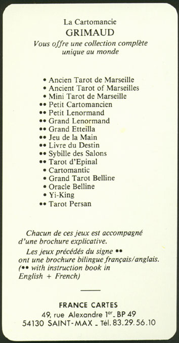 Tarot of Marseilles by Nicolas Convert 1963